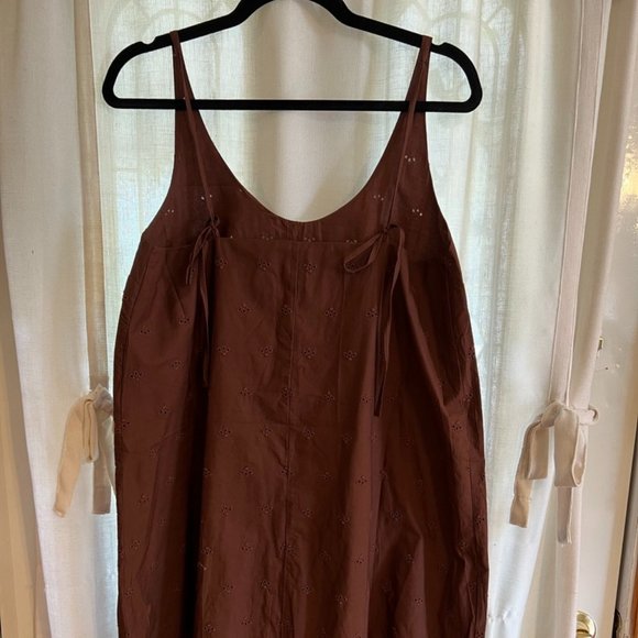 Womens Medium Gap Eye-lit Strappy Short Brown Sun Dress - Picture 2 of 4